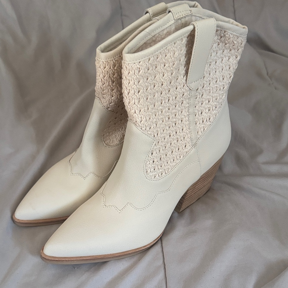 Dolce Vita Cream Ankle Boots